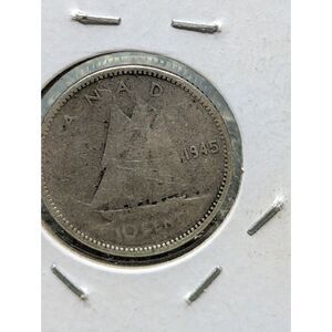 1945 Canada Silver Dime – Bluenose Schooner, George VI